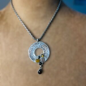 Retired Brighton "Eye of the Tiger" pendant necklace